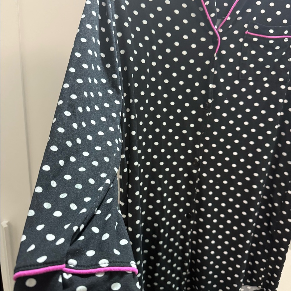 Fashion Nova Black and White Pajama Sleep Shirt/ Dress - Picture 4 of 8